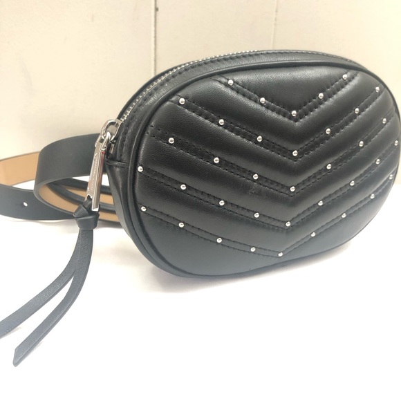 Rebecca Minkoff Handbags - REBECCA Minkoff Genuine Leather Black Studded Waist Belt Bag